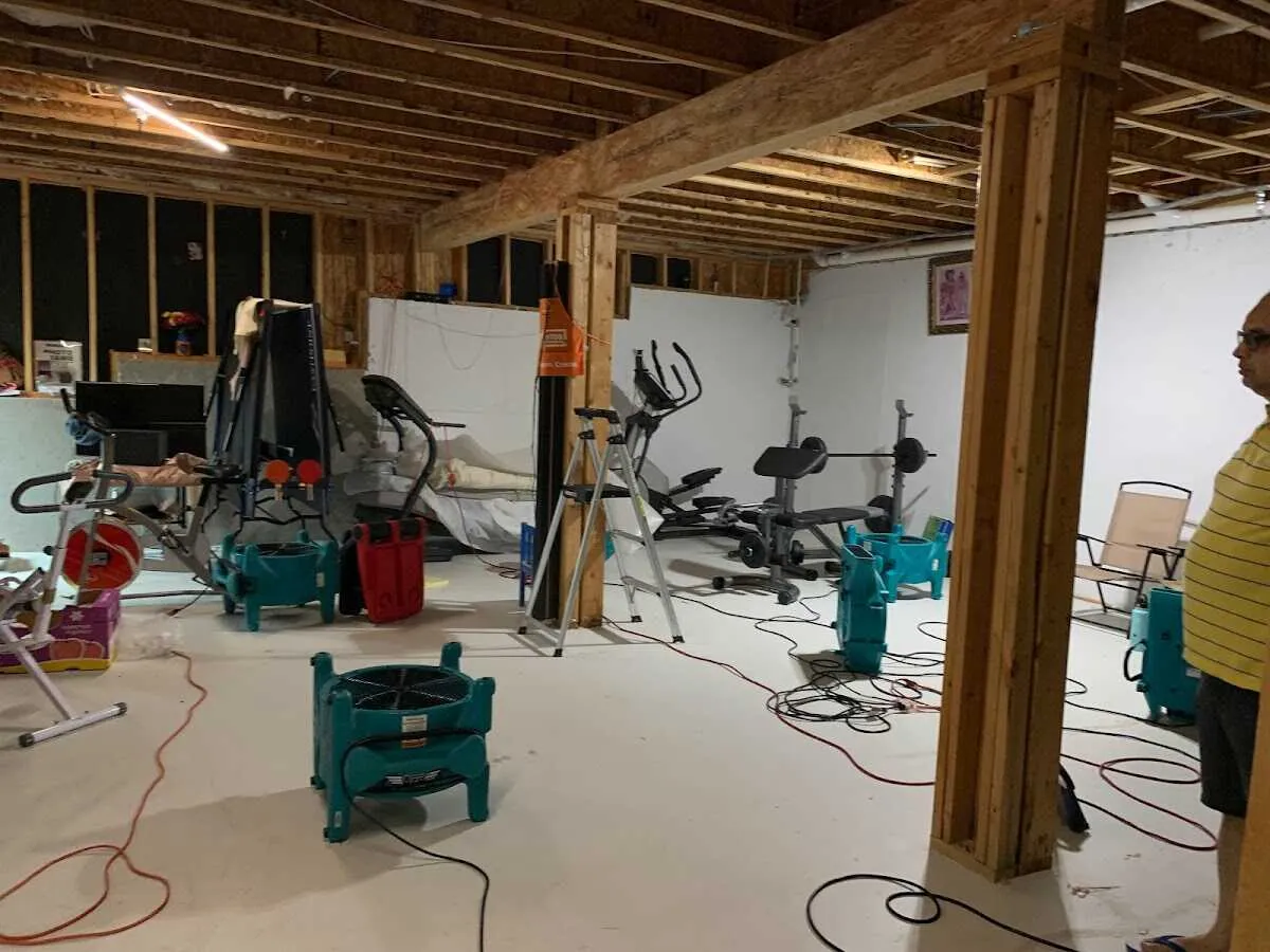 Basement drying equipment setup for Odor Removal & Deodorization in Cedarburg